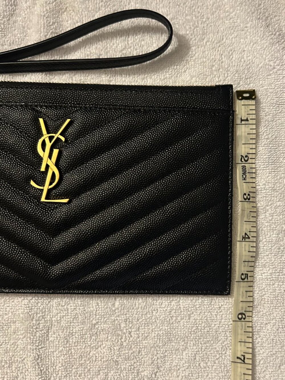 WOMEN 100% AUTHENTIC SAINT LAURENT MONOGRAM MATELASS'E LEATHER POUCH - Picture 13 of 13